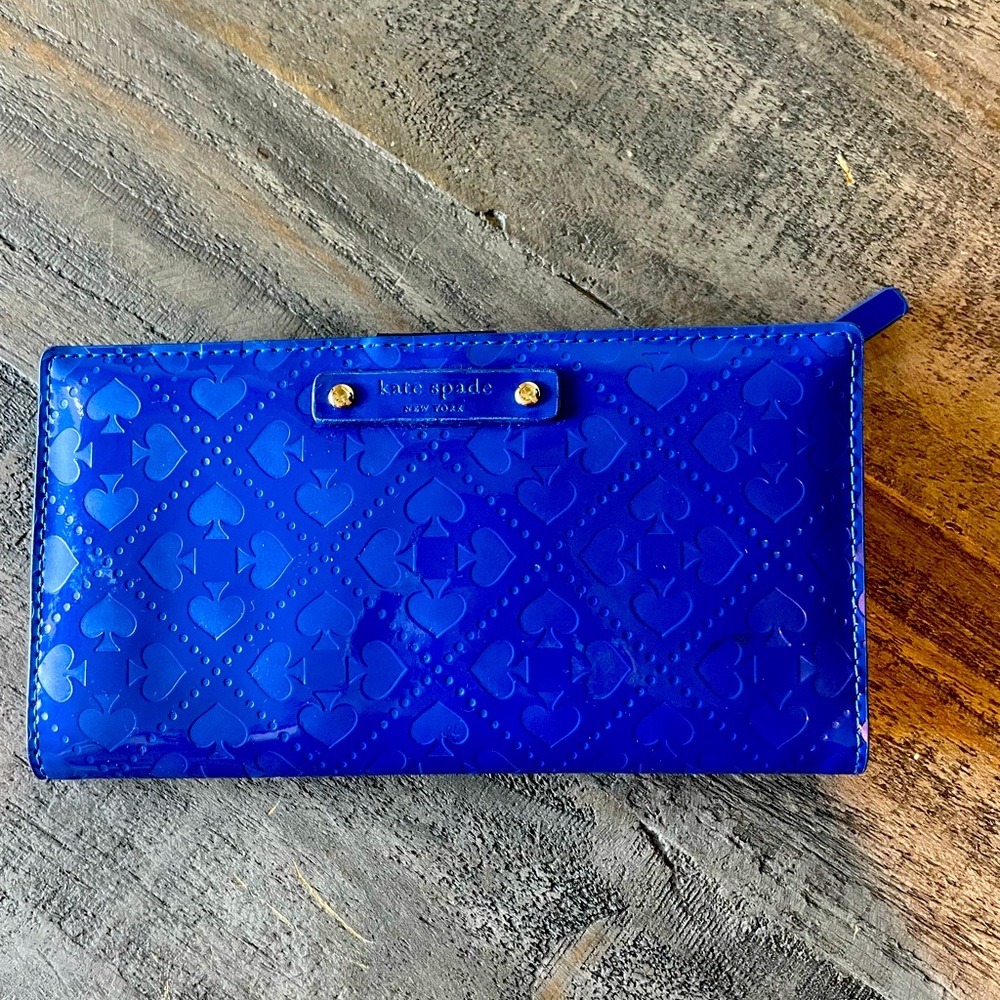 NWT Kate Spade Blue Spades Wallet